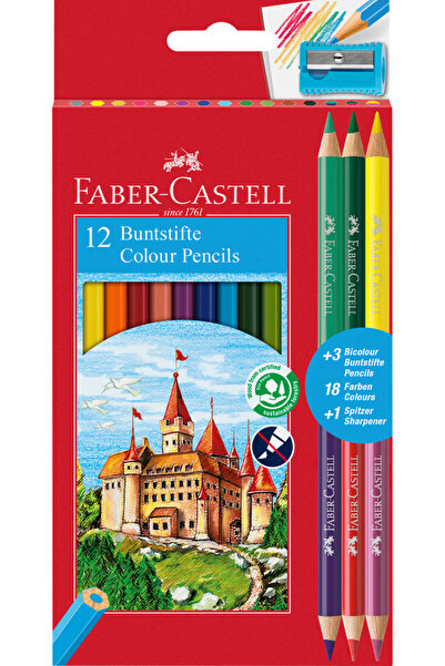 Faber Castell Creioane colorate Faber-Castell 12+3 - prietenoase