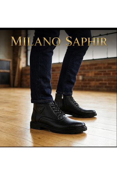 Milano Saphir HERNANDEZ Bağcıklı Fermuarlı İçi Kürklü Erkek Kışlık Bot