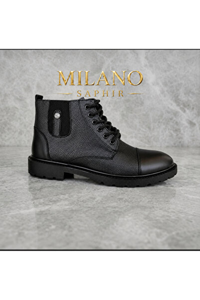 Milano Saphir Matador Bağcıklı Fermuarlı İçi Kürklü Erkek Kışlık Bot