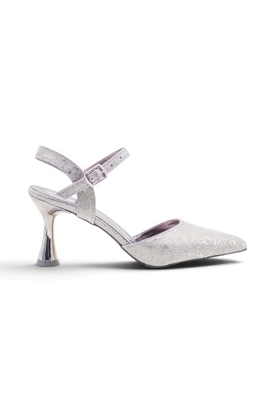 Shoes HBZ 0615 حذاء نسائي فضي اللون