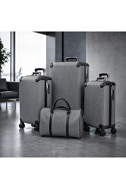 MAC CENTER Luxury 4 Pcs Set Valises Travel 360 Spinner Wheels Trolley Suitcas...