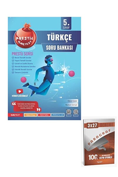 Anla Kazan Yayınları Nartest 2026 5. Sınıf Prestij Türkçe Soru Bankası+Anla K...