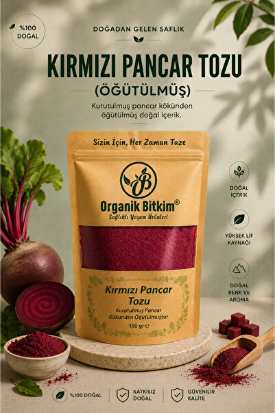 OB Organik Bitkim Kırmızı Pancar Tozu (ÖĞÜTÜLMÜŞ) 150 gr