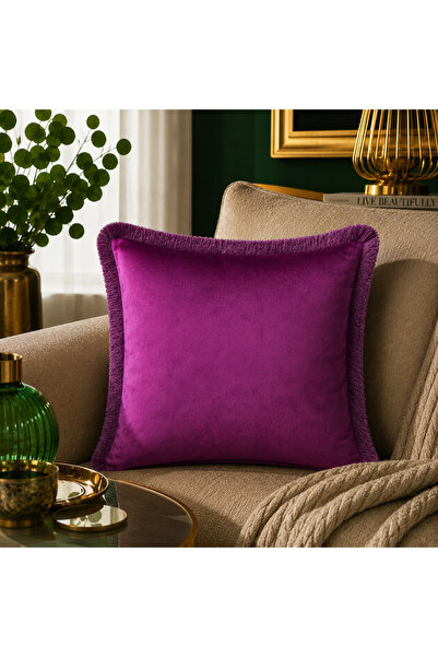 Fabricland Husă decorativă din catifea de mătase importată, CULOARE VIOLET, c...