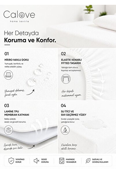 calove Protector de saltea premium din microfibră, impermeabil - Protector de saltea cu protecție integrală a marginilor (pentru bebeluși/Twin/Double/King Size)