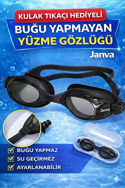 Janva Yüzme Gözlüğü Buğu Yapmaz Su Geçirmez Ayarlanabilir Kulak Tıkaçı Hediye...
