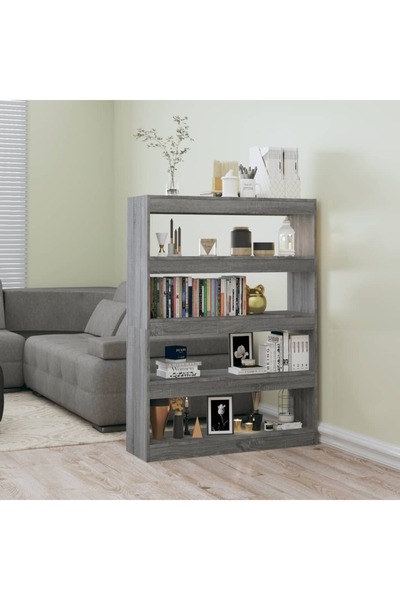 Concept Bibliotecă/Separator cameră, gri sonoma, 100x30x135 cm