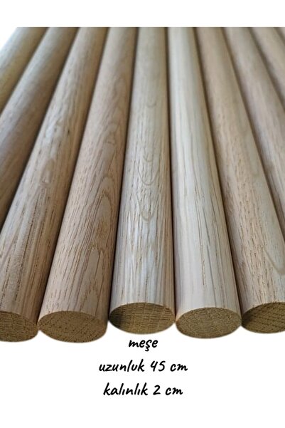 ncy Ahşap Meşe Çubuk Fırınlanmış Pürüzsüz 20 Mm 45 Cm 10 Adet