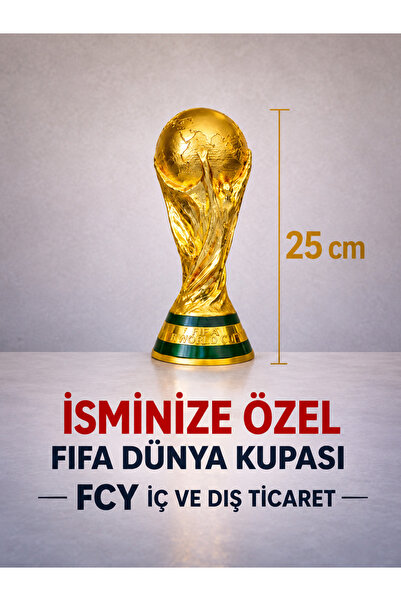 CEREN YÜCEL Kişiye Özel İsim Baskılı 25 Cm Boy Fifa Dünya Kupası Gold Kaplama...