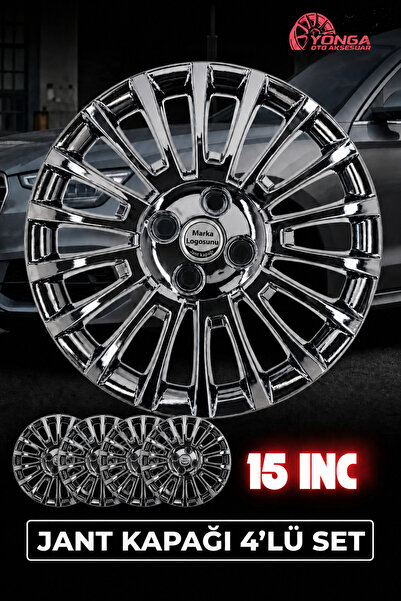 YONGA OTO AKSESUAR Fiat Fiorino 15 İnç Jant Kapağı 4'lü Set Piano Black + 4 A...