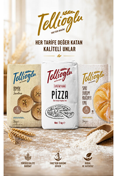 tellioğlu Sarı Durum Buğday Unu/Pizza Unu/İrmik Semolina 3x1Kg