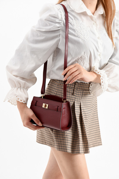 KIRASE Women's Twist-Lock Box and Stylish Handbag Hand and Shoulder Bag (Leng...