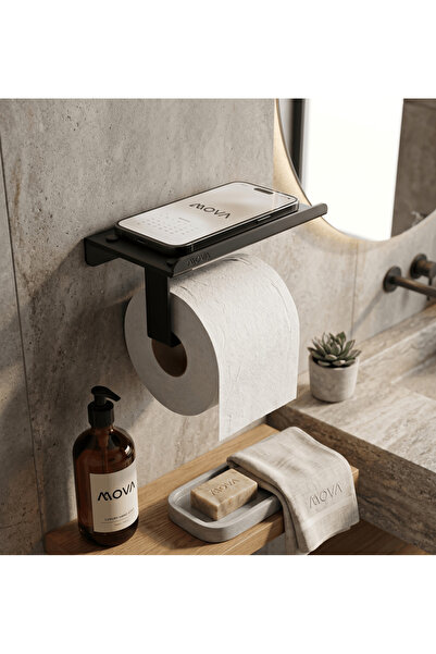 Telefon Standlı Raflı Rulo Tuvalet Kağıt Peçeteliği Banyo Tuvalet Kağıdı Tutacağı Metal