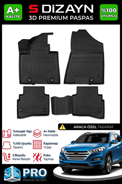 S Dizayn S-Dizayn Hyundai Tucson 3D Pro Havuzlu Paspas 2015-2020 A+ Kalite 3D...