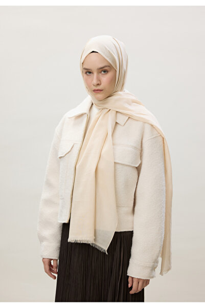 Freshscarfs شال من القطن الفوال الرقيق بلون العاج