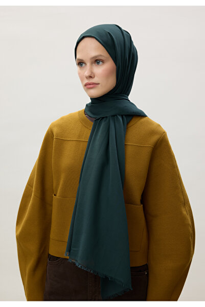 Freshscarfs İnce Pamuk Vual Şal Petrol