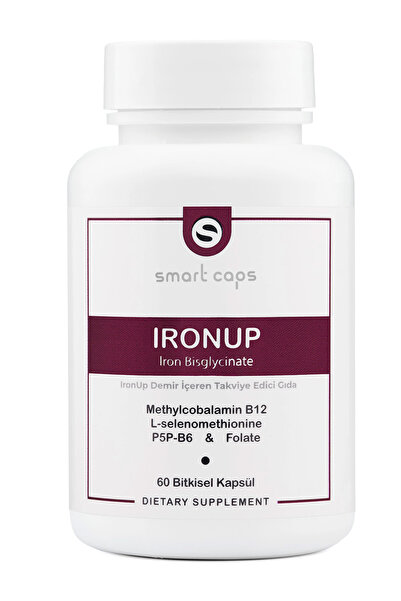 Smartcaps Ironup Demir Bisglisinat 60 Kapsül | Vitamin C, B12, B6, Selenyum, ...