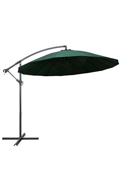 Concept Umbrelă de soare suspendată, verde, 3 m, stâlp de aluminiu