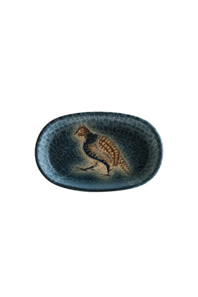 BONNA EXPERİENCE Polla Navy Hygge 10x6cm 4 Adet Oval Porselen Kase Seti