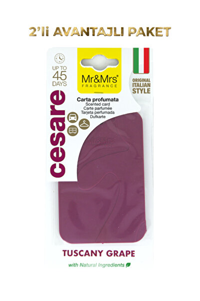 Mr&Mrs Fragrance Cesare Kart Tuscany Grape - Oto Araç Kokusu, Asma Kart Kokusu