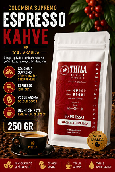Colombia Supremo Espresso Kahve 250 Gr. (Fabrika SatışMağazasından)