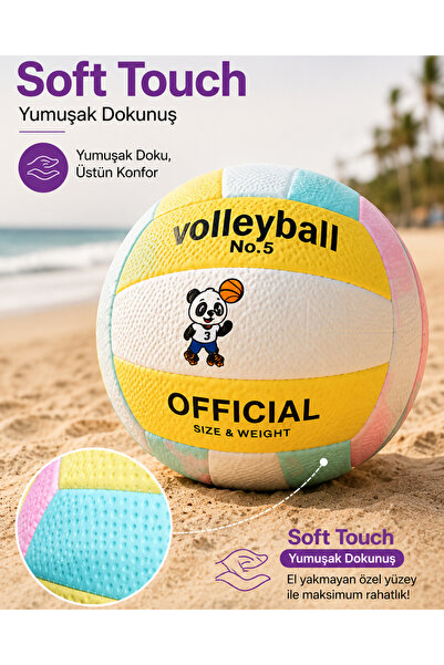 LRS STORE Yeni Soft Touch Voleybol Topu No:5 Pastel Renkli 1. Kalite Dikişli ...