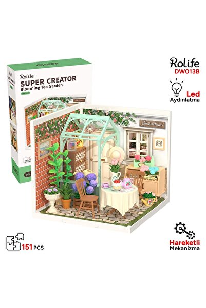 Rolife DW013B Çiçek Açan Çay Bahçesi Blooming Tea Garden DIY Minyatür Maket M...