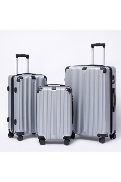 Flieger Luggage 3 Pcs ABS Hardside Luggage Sets Durable Spinner Wheel Suitcas...