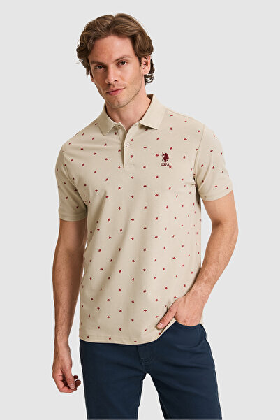 U.S. Polo Assn. Erkek Regular Fit Polo Yaka Açık Haki Tişört 50327004-VR183
