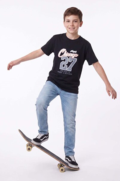 Fulla Moda 100% Cotton Chicago Printed Boys' T-Shirt