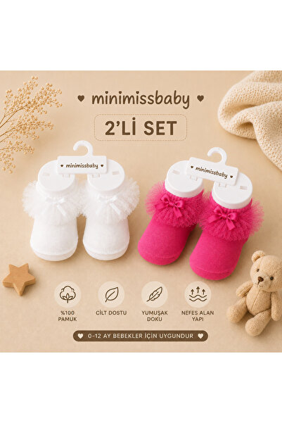Minimissbaby Minimiss Baby Tüllü Prenses Bebek Çorap Fırfırlı Tasarım2li set