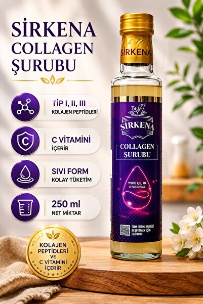 SİRKENA Collagen Syrup Liquid Supplement Containing Types I, Ii, Iii Collagen...