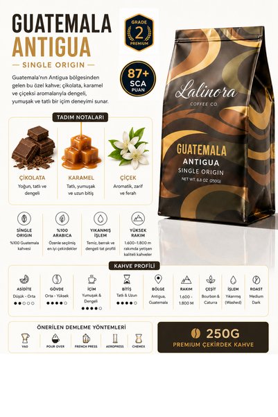 Lalinora Coffee Co بيرو - كولومبيا - غواتيمالا - مزيج قهوة إسبريسو - أحادي المصدر - قهوة إسبريسو وفلتر 1 كجم