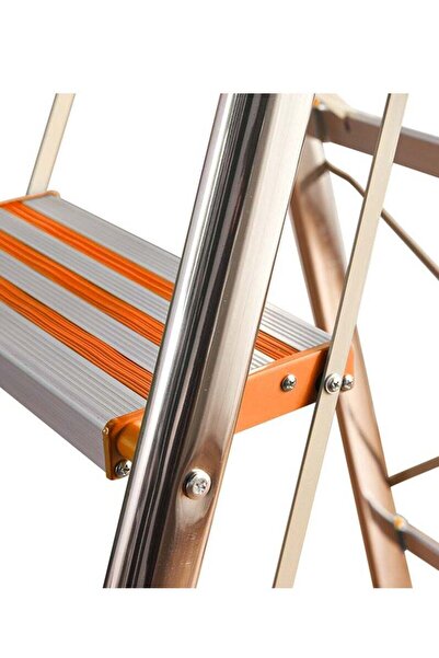 Arabest 3-Step Folding Step Ladder, Telescopic Metal Stool with Wide Pedals &...