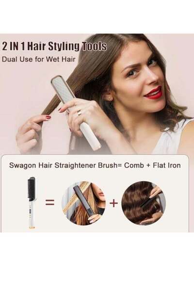 Arabest Anion Hair Straightener Brush,Negative Ion,Hot Brush,Styling Comb wit...