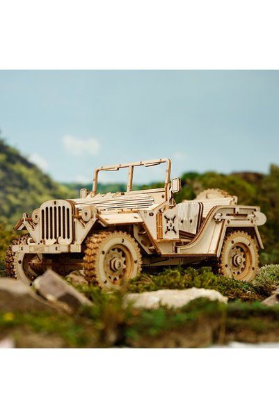 ROKR Puzzle Drewniane 3D Jeep Wojskowy [PUZZLE]