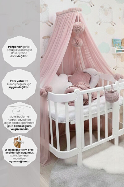 Kiddy Happy Açık Pudra Beşik Cibinliği ve Cibinlik Aparatı