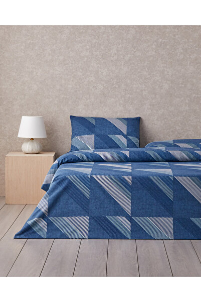 English Home Set de lenjerie de pat Triangle Flow Easy-Iron cu cearșaf dublu ...