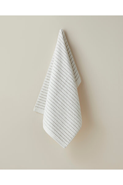 English Home Soft Stripe Pamuk Yüz Havlusu 50x80 cm Fildişi
