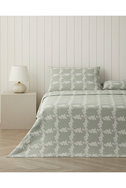 English Home Pera Çift Kişilik Pike Takımı 200x220 cm Yeşil