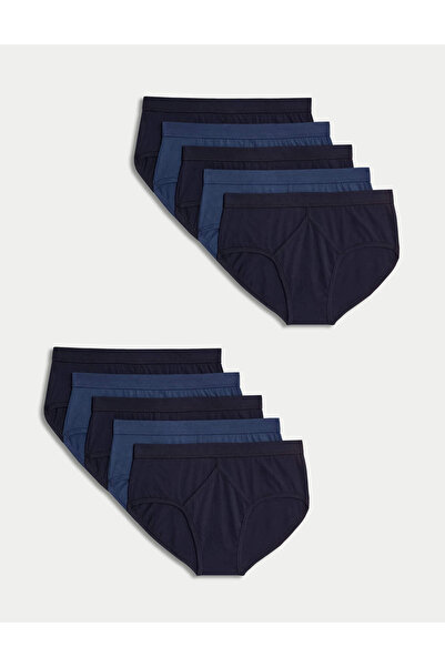 Marks & Spencer Saf Pamuklu 10'lu Brief Külot Seti