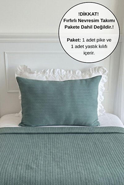 PAMUKA Set de piqué cu model tricotat de o singură persoană albastru indigo
