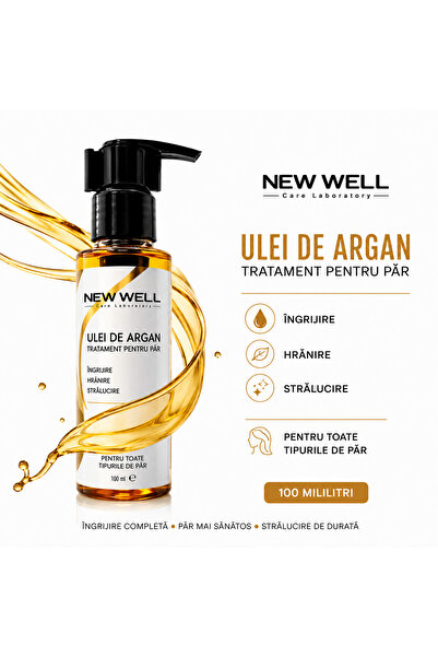 New Well Argan Oil 100 ml – Ulei Hrănitor pentru Păr, Repară, Fortifică și Of...