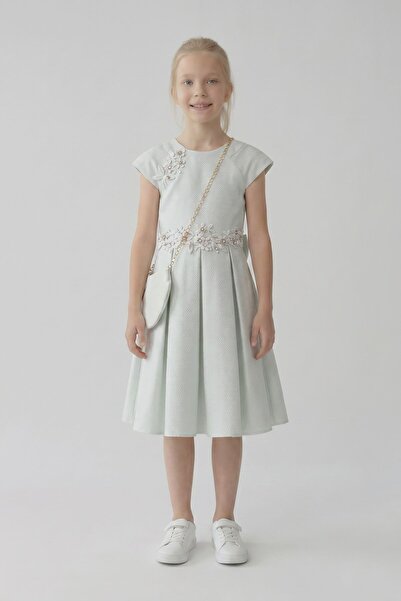HAUSEkids 8-12 Yaş New Dance Maria Kız Çocuk Elbise-Mint Yeşili