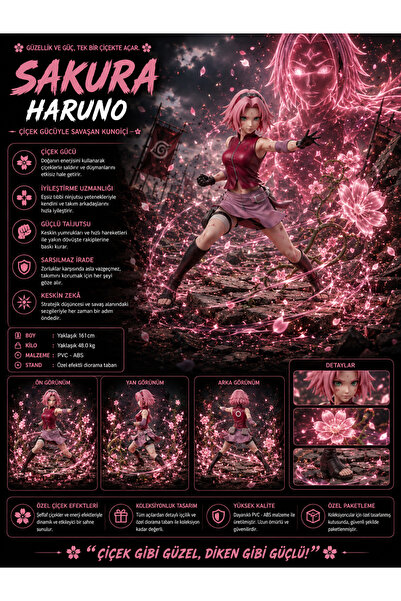 Zigver 22cm bebek Naruto Shippuden aksiyon figürleri Haruno Sakura PVC Anime ...