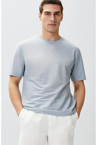 Network Comfort Fit Açık Mavi Bisiklet Yaka T-shirt