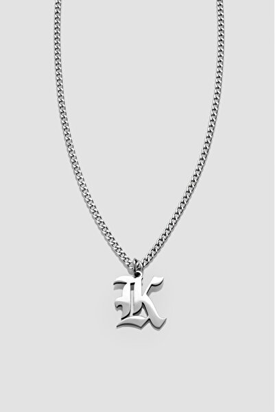 UKHWD SUPPLY 316L Çelik Gotik K Harf Kolye KA1107GM