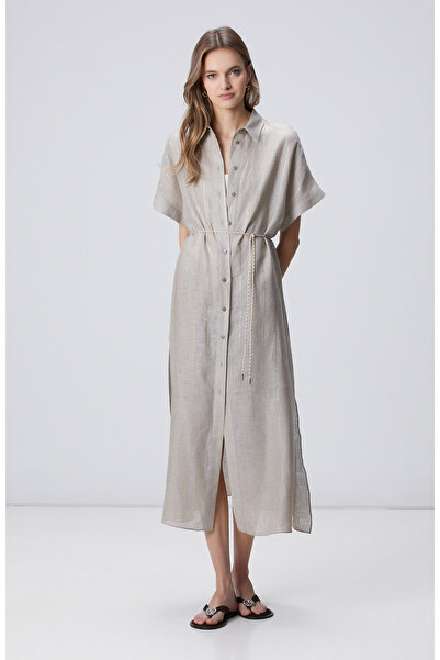 Network N-Green Bej Melanj Keten Kaftan