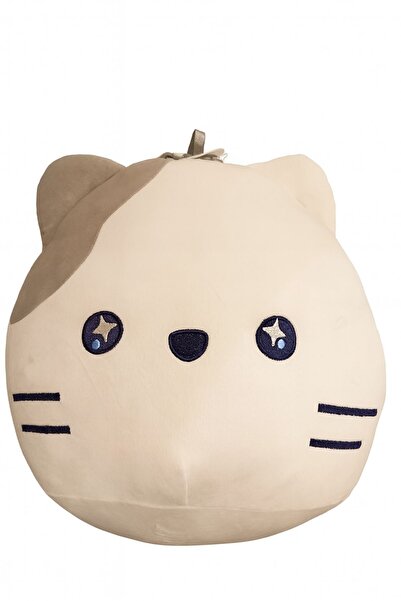 Ecrou Kedi Tombul Yastık 35 cm Gri