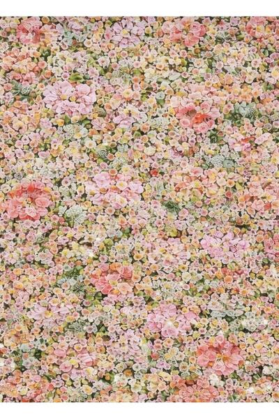 Rugs Modern Halı SDT Pembe Pastel Çiçek Bahçesi Floral Dokuma Taban Dekoratif...